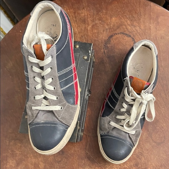 Diesel D-String Low Leather Suede Sneakers Blue Red Gray Size 11 - Picture 5 of 9